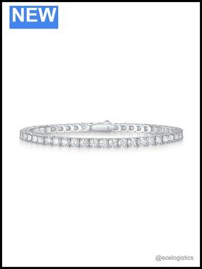 Moissanite Tennis Bracelet 925 Sterling Silver 18k White Gold Plated 7 Inch